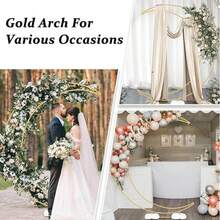6.9ft Golden Moon Wedding Arch Backdrop Stand, Metal Crescent Moon Arch For Wedding Ceremony, Bridal Shower, Birthday Party, Anniversary Backdrop Decoration, Indoor & Outdoor Use,Halloween Decoration - 金色的 - 查看 10