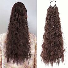 Peluca de cola de caballo resistente al calor para mujeres - Rubio beige claro natural esponjoso ondulado, fibra resistente a altas temperaturas, apta para uso diario, fiesta, Halloween, Navidad - Se adapta a todos los tipos de cabello. Peluca de cola de caballo, textura ondulada, estilo de moda, esencial para ocasiones especiales, duradera - Multicolor - Ver 15