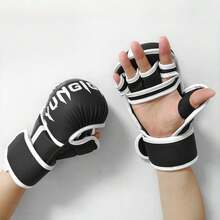 Guantes de boxeo de media mano - Guantes de entrenamiento profesionales, guantes de kickboxing con diseño ajustable y transpirable, mejoran el agarre y la comodidad, guantes de boxeo de media mano, equipo de deportes de combate, diseño deportivo de moda, equipo deportivo duradero