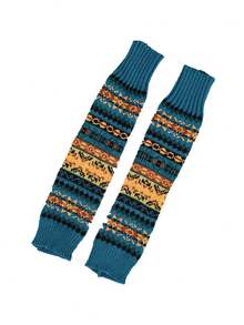 1 双波西米亚风格加厚露指臂套，秋冬