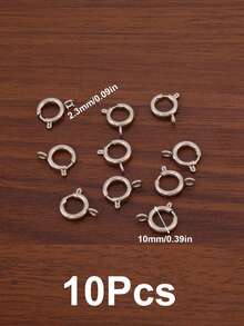 10Pcs 18K Gold Plated 5-18mm Circle Spring Buttonr Stainless Steel Clasps Hooks End Connectors For DIY Bracelet Necklace Clasps Jewelry Making Accessories - Spring Buckle - View 28