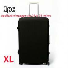 1pc Highly Elastic Solid Color Luggage Cover, Luggage Protector, Travel Scratch-Resistant Accessory - Black - View 17