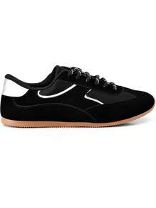 Women's Comfortable Retro Metallic Blogger Lumiss Sneakers - Negro - Ver 3