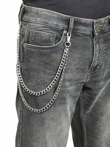 1pc Multi-Layer Key Chain | Punk Pants Chain Motorcycle Sports Jeans Accessory For Autumn/Winter, Suitable For Teenagers, Youth, Men, Casual, Outdoor, Sports, Vacation, Graduation Gift, Birthday, Daily Wear - A - View 1