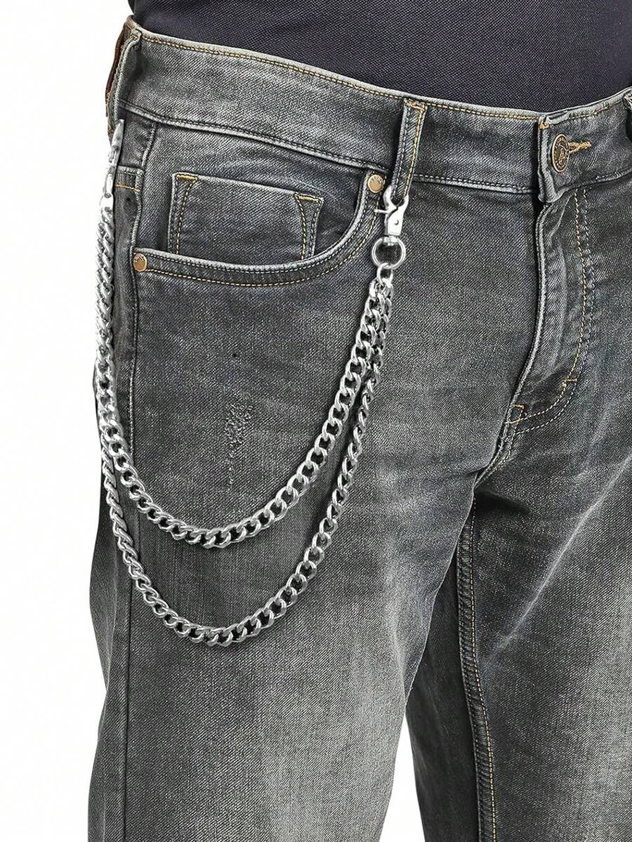 1pc Multi-Layer Key Chain | Punk Pants Chain Motorcycle Sports Jeans Accessory For Autumn/Winter, Suitable For Teenagers, Youth, Men, Casual, Outdoor, Sports, Vacation, Graduation Gift, Birthday, Daily Wear - A - View 1