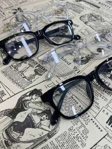 C&H Unisex Black Square Eyeglass, Summer 2025 Glasses, Fashion Accessories For Daily Wear, Perfect Gift - Black Silver - 查看 2