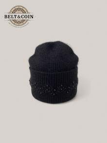 Beautiful Plain Knit Hat With 3D Weave And Faux Pearl Details In A Geometric Pattern. Versatile And Perfect For Any Style. Thick And Warm, This Lovely Winter Hat Is Perfect For Outdoor Activities. Handmade, This Stylish Hat Is Perfect For Keeping Warm In Winter And Fall/Winter.