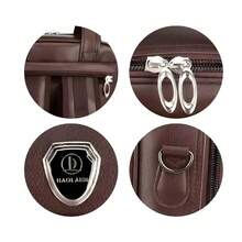Men's Executive Leather Backpack Briefcase - 黑色055 - 查看 3
