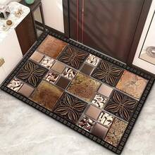 1件装陶瓷砖纹门垫 - 长方形入口地毯，室内/室外通用，防滑底背，浴室地垫，室内装饰门垫，门廊/花园/露台装饰地垫，适用于家庭、花园和生活空间 - 多种尺寸可选，机械入口地毯，圣诞装饰厨房地毯 - 摩卡棕 - 查看 11