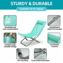 Silla plegable portátil para acampar al aire libre, pescar, barbacoa, ocio, 79 x 42 x 36 cm - Rayas finas azules y blancas VC53894 - Ver 5