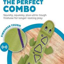 Outward Hound Fire Biterz Turtle Plush Firehose Material Interactive Dog Toy, Medium - ColorB - 查看 2