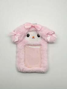 1pc  Melody &  Plush Card Holder, Cute Campus Badge Case With Keychain, Soft Hanging Card Wallet For ID And Access Card - Official Licensed Product