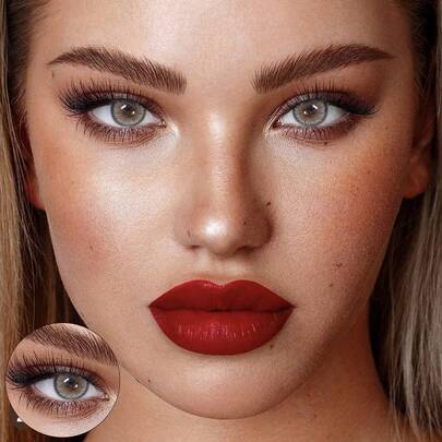 1 副棕色软性彩色隐形眼镜 14.5 毫米 1 年抛型时尚化妆镜片 万圣节服装角色扮演