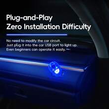 1pc Car USB Glass Decorative Ambient Light LED Spiral Atmosphere Light High-Brightness Lighting Neon Light For Car Home Decoration Light