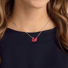SWAROVSKI SWAN Red Swan Necklace For Women, Clavicle Chain, A Gift For Mothers, Girlfriends, Or Lovers, A Birthday Gift, Back-To-School Gift, Christmas Gift, Or Wedding Gift. - Red - View 2