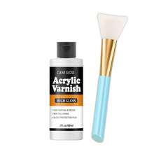 Acrylic Varnish Set - Water-Based Sealant, Super Glossy, UV Resistant, Anti-Cracking, Suitable For Wood, Clay, Painting, Metal, Plastic, Leather And Textile Arts And Crafts - White - View 7