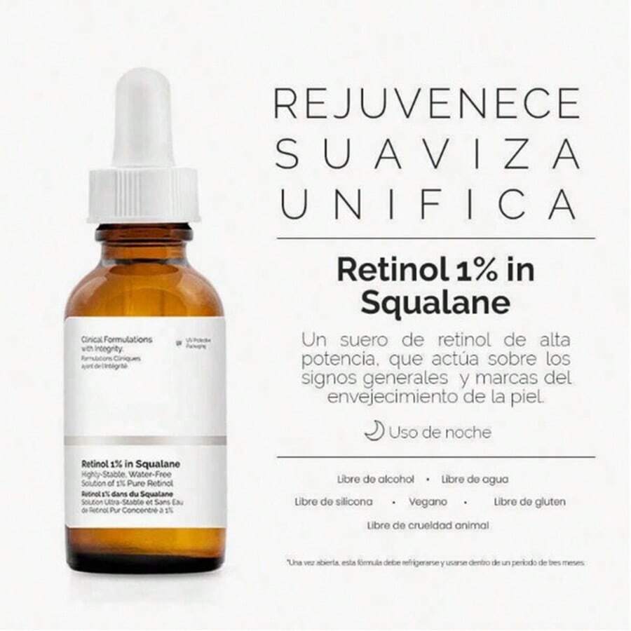 The Ordinary Serum antienvejecimiento Retinol 1% en escualano aclara manchas pigmentación producto facial antiarrugas reafirmante ilumina hidrata reduce líneas expresión 30ml suero rostro reparador - Marrón Mocha - Ver 1