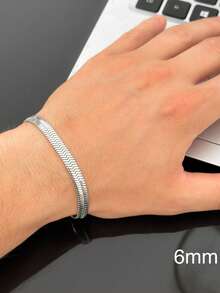 Men's Bracelet Fine Mesh Silver Stainless Steel - Xám - Xem 1