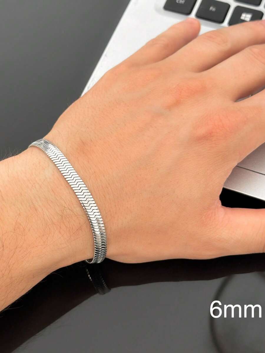 Men's Bracelet Fine Mesh Silver Stainless Steel - Xám - Xem 1