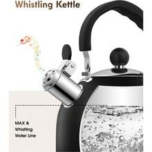 1 Piece Kettle Premium Stainless Steel Stovetop Tea Kettle -2.5L Capacity, Efficient Heating, Whistling Kettle Flat Bottom Large Capacity Whistling Kettle Boiler Kettle Induction Cooker, Handle - Suitable For Hot Water And Tea