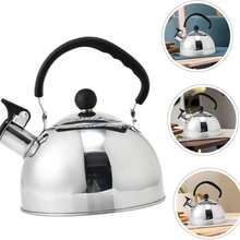1 Piece Kettle Premium Stainless Steel Stovetop Tea Kettle -2.5L Capacity, Efficient Heating, Whistling Kettle Flat Bottom Large Capacity Whistling Kettle Boiler Kettle Induction Cooker, Handle - Suitable For Hot Water And Tea