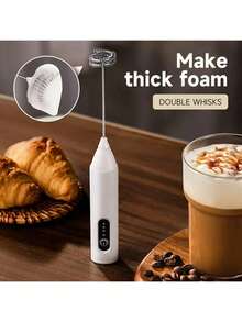 USB 可充电电动奶泡器 - 28000rpm 手持搅拌器，可制作完美的拿铁和卡布奇诺泡沫，厨房小工具