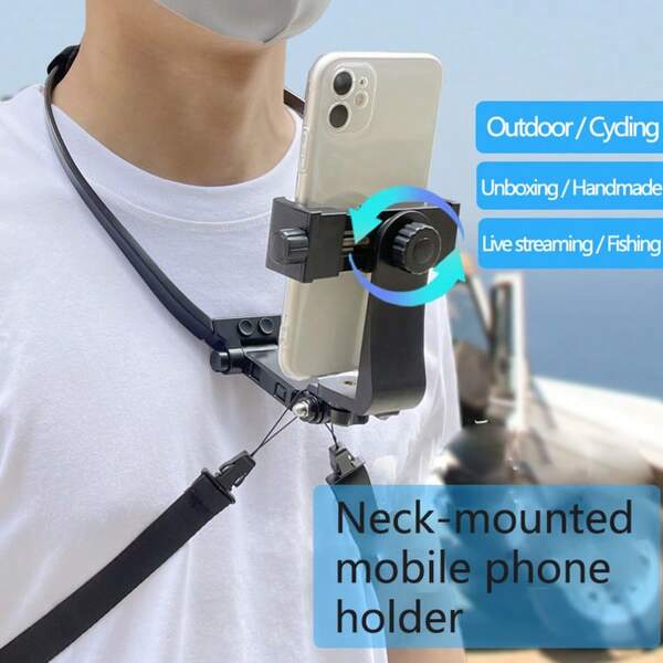 Head-Mounted Neck-Mounted Mobile Phone Holder For Gopro Sports Camera Collar, Also Known As The First-Person Perspective Camera Shooting Mobile Phone Holder. Made Of Silicone Material, It Does Not Irritate The Neck. Suitable For Shooting In The First-Person Perspective, Applicable For Live Streaming, Cycling, Outdoor Activities, And Fishing.