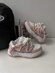 2026 Valentine's Day Gift New Women's Dad Shoes: Stylish, Outdoor, Lightweight, Lace-Up, Comfortable & Versatile Casual Sneakers - 粉色 - 查看 4