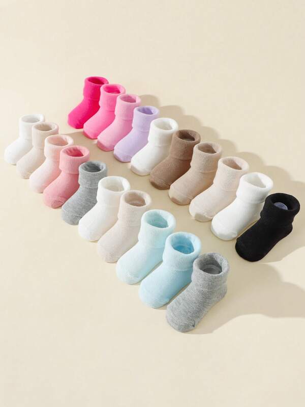 5 perechi de șosete pliabile pentru bebeluși, culoare bomboane, potrivite pentru uz zilnic, interior și exterior, toamnă/iarnă și toate anotimpurile