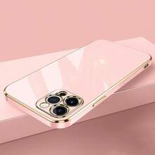 Crystal Covers Luxury Case With Gold Edge For Apple - 淺粉色 - 查看 1