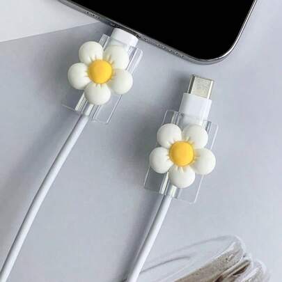 Blumenförmiger Kabelschutz & Kabelaufwickler