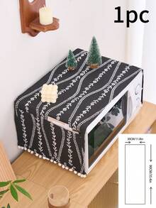 1 件橙色条纹花卉印花微波炉防尘罩，复古乡村风格厨房电器防尘罩，适合日常使用、节日、厨房用具、小家电、空气炸锅、烤箱，四季皆宜 - 彩色 - 查看 14