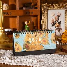 2026 Vintage Desktop Calendar Daily Monthly Portable Schedule Table Planner Date Organizer Desk Weekly Calendars Oil Painting For Home Office Supplies New Year And Presents Birthday Room Decoration