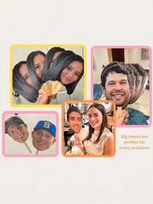 1/3/5/10pcs Custom Heads On A Stick Face On A Stick, Custom Bachelorette Party Decor Big Head Face Cutouts Bridal Party Props Fat Head Custom Face Fan Suitable For Various Parties Such As Birthday Celebrations, Weekend Barbecues And Cocktail Parties Parties, , Colorful, Cute, Adorable, Funny, Kawaii, Y2K, Stylish, Unisex