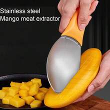 Mango Scheibenschneider, Entsteiner & Schneider, Wassermelonen Schneidwerkzeug, Mango Schäler, Ergonomischer Mango Messer, Küchenhelfer für Obstsalat, Leicht zu reinigen. Dieses multifunktionale Werkzeug ist nicht nur ein Mango Scheibenschneider, sondern auch ein Teiler, Schneider und Schäler für verschiedene Früchte wie Wassermelone, Drachenfrucht, Kiwi, Avocado und Papaya.