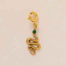 1 Phụ kiện vòng cổ tự làm đơn giản thời trang bằng thép không gỉ hình rắn sừng quấn đá xanh và trắng hình bọ cánh cứng kem dứa nấm ngọc trai mặt dây chuyền bằng thép không gỉ, mạ vàng 18K, chống thấm nước và mồ hôi, thích hợp đeo hàng ngày và dự tiệc, quà tặng ngày lễ tình nhân, quà tặng cho phụ nữ, trang sức cho phụ nữ - Nhiều màu - Xem 9