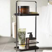 1pc Fashionable 3-Tier Bathroom Storage Rack, Simple Waterproof Organizer Shelf For Bathroom Bathroom - Multicolor - View 2