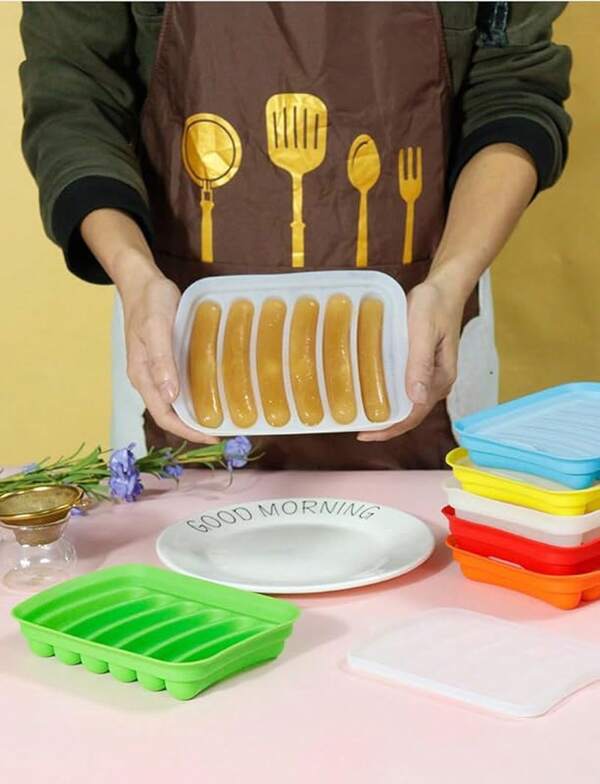 Molde de salchicha de silicona - Molde de hornear para perros calientes DIY para niños, molde para huevos y alimentos complementarios para bebés, molde para helados, gelatina y chocolate