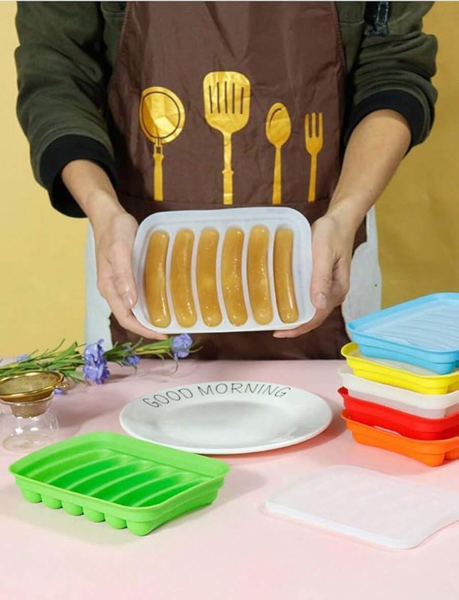 Silicone Sausage Mold - DIY Children's Hot Dogs Baking Mold For Egg And Baby's Supplementary Food, Ice Candy Jelly Chocolate Mould - White - View 1