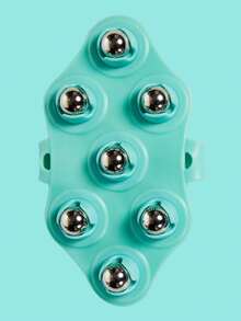 Masajeador portátil de bolas de rodillo, masajeador de rodillo manual giratorio de 360 ​​grados, masajeador de cuentas magnéticas portátil de mano, adecuado para músculos, cuello, piernas, frotando el vientre y las piernas para relajar las piernas, cepillo meridiano moldeador de cintura delgada con siete bolas de dragón magnético - Verde - Ver 3