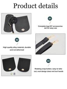 Bộ dụng cụ tự làm túi móc len 3 món, bao gồm quai giả da, đáy túi và nắp túi - Vật liệu thủ công làm túi, quai đeo điều chỉnh được thoải mái, phụ kiện đáy túi kèm kim loại, phù hợp với túi đan, túi móc, túi xách tay, là lựa chọn thay thế lý tưởng cho các sản phẩm thủ công thời trang và là sự lựa chọn hoàn hảo để làm túi xách tay, phụ kiện túi xách tự làm. - Nhiều màu - Xem 3