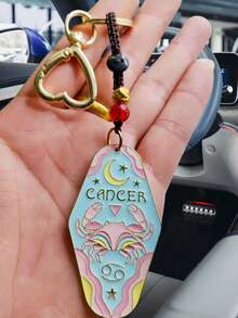 1 breloc norocos boem cu zodia Berbec/Taur, frânghie țesută DIY, breloc metalic emailat pentru hotel, cadou de petrecere de Crăciun/Halloween, perfect pentru familie, prieteni, colegi, parteneri, ziua de naștere, accesorii auto, școală, accesorii gotice drăguțe de Halloween Y2K, idei de cadouri pentru Ziua Profesorilor, accesorii pentru genți, șnururi cu suport pentru legitimație, accesorii auto, brelocuri pentru genți.