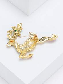 Christmas Rhinestone Elk Design Brooch