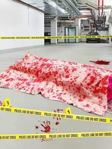 2pcs Halloween Decorative Scary Cheesecloth, Horror Scene Decor, Tablecloth, Yard Decor, Gauze Cloth For Halloween, Bloodstained Gauze, Halloween Party Decorations - Multicolor - View 4