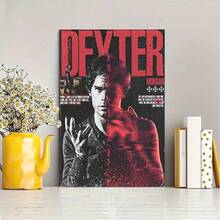 1PC For MORGAN Unframed Canvas Poster - Modern Abstract Vintage Wall Art With Bold Red Text & Black Splatter Design, High-Quality Print For Living Room, Bedroom Decor - Perfect Gift For Fans, Birthdays, Anniversaries, Living Room Decor Frameless Canvas Stylish Frameless Artwork, Wall Art Decor