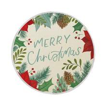 1 pieza/4 piezas/6 piezas/60 piezas Manteles individuales redondos con piña y hoja de pino navideños, manteles individuales de lino Feliz Navidad, manteles individuales resistentes a las manchas, adecuados para el hogar, el comedor y el restaurante, decoración de mesa, artículos para el hogar