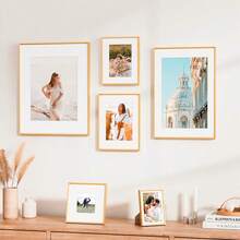 HIMEETIME 1/2/3件装，12x16英寸/30x40厘米铝合金相框，8x10英寸/20x25厘米壁挂/桌面相框，A3简约经典金属线条斜角3D相框，A4 3D证书框，优质金属拉丝纹理，高清亚克力，可竖放或横放 - 彩色 - 查看 7