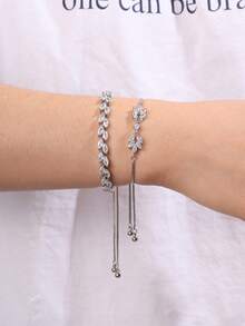 rakol مجموعة سوار أنيقة مكونة من سلسلة عين وشرابة، مناسبة للارتداء اليومي للنساء، الحفلات، الزفاف، هدية عيد الحب، قطعتان