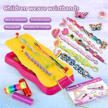 Set de cuerda manual DIY, kit de fabricación de pulseras, manualidades de DIY para niñas, máquina para hacer pulseras, herramientas de tejido de cuentas hechas a mano, mejor regalo para Navidad y cumpleaños