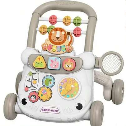 6-Month-Old Baby Gift: Multi-Functional Baby Walker, Pink/Blue/Grey Baby Stroller With Activity And Learning Panel, Skill Development For Movement, Durable Material